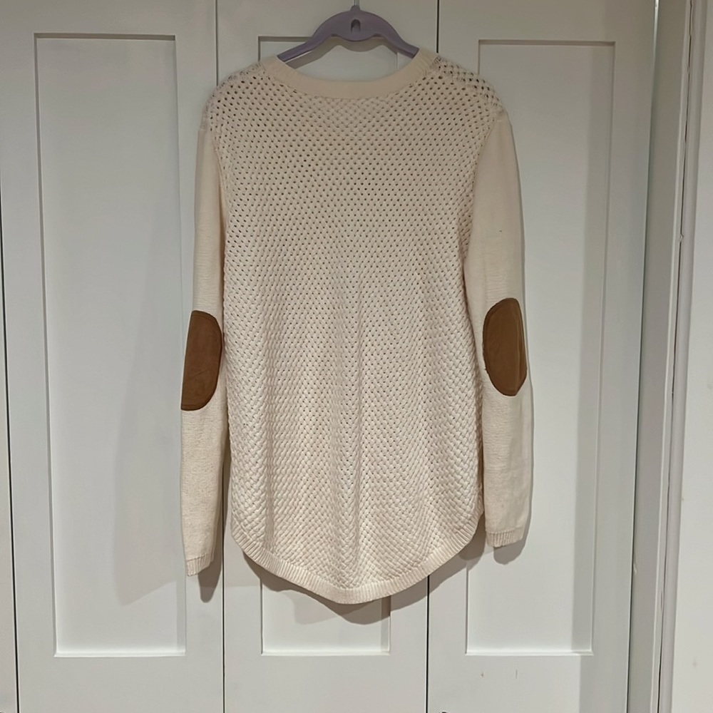 Cream elbow patch sweater - Picture 2 of 4